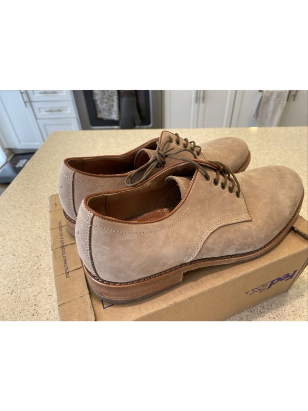 Trask Smooth Suede Men’s Sz 9 M Taupe Beige Leather Bucks Shoes - Picture 5 of 14